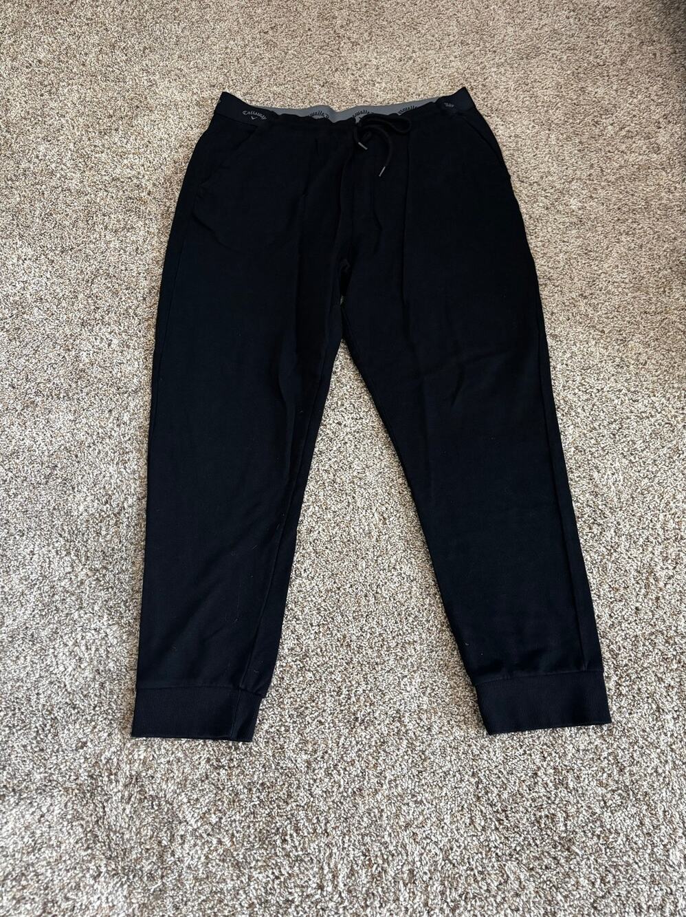 GUC Callaway brand black casual athleisure joggers, poly/cotton blend, size XL